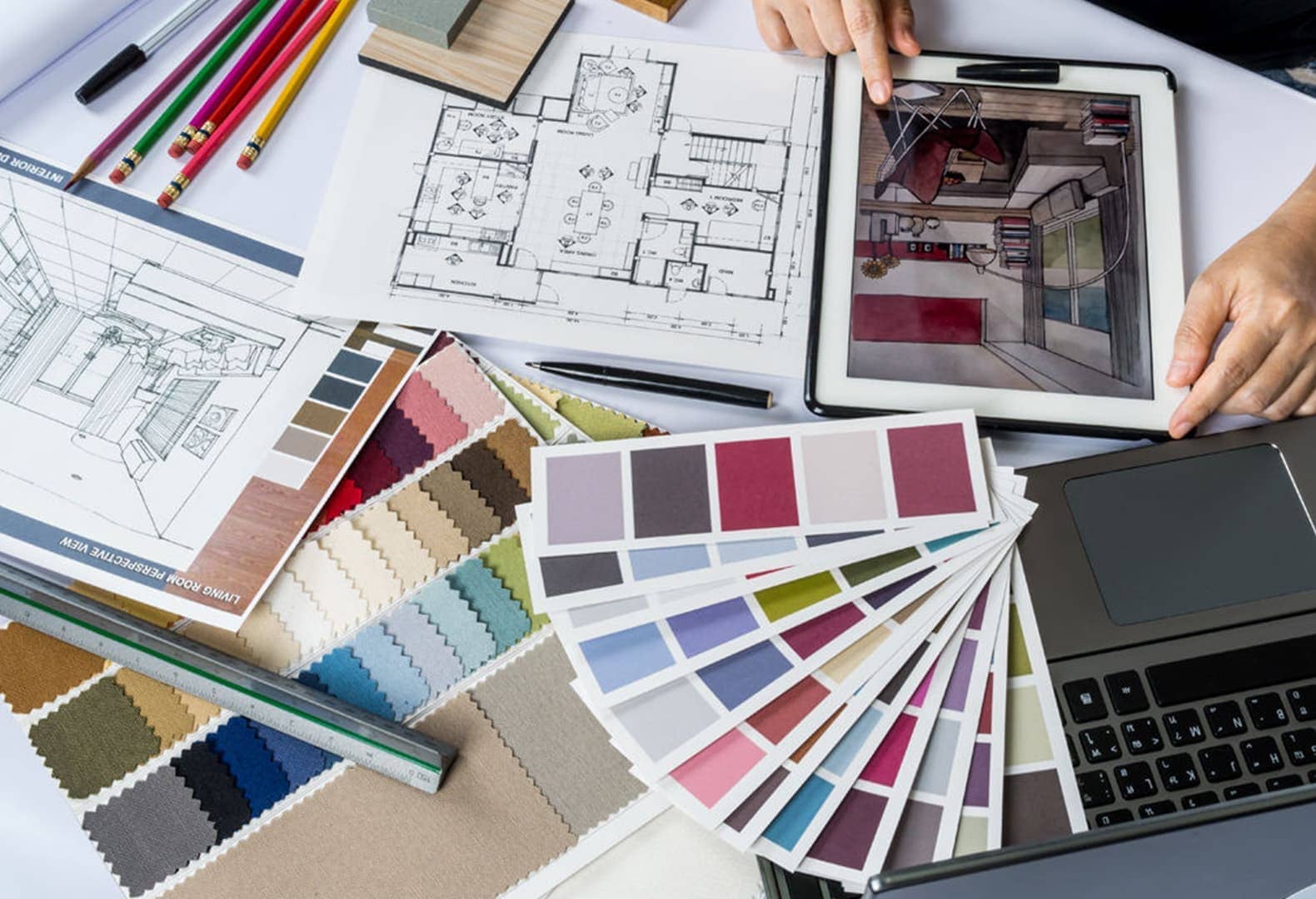 Professional furniture designer at work